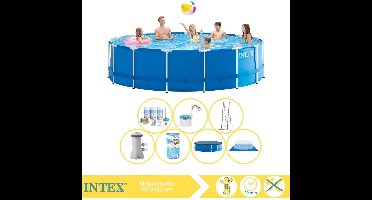 Intex Metal Frame Zwembad - Opzetzwembad - 457x122 cm - Inclusief Onderhoudspakket, Filter en Skimmer