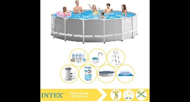 Intex Prism Frame Zwembad - Opzetzwembad - 457x122 cm - Inclusief Onderhoudspakket, Filter en Skimmer