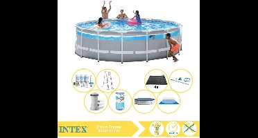 Intex Prism Frame Zwembad - Opzetzwembad - 427x107 cm - Inclusief Onderhoudspakket, Filter, Onderhoudsset en Solar Mat