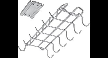Metaltex - Uitschuifbaar Mokkenrek - Keukengereihouder voor Kopjes en Spatels - Ophangbaar onder Kastplank - Inclusief Bevestigingsschroeven - 13x28x5 cm