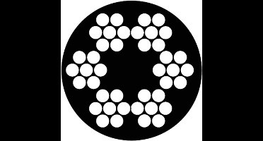 DX staalkabel 6x7+1TWK - PVC ommanteld transparant 3mm - haspel a 100 meter