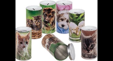 Spaartpot jonge dieren 15.5 x 8 cm metaal Herbruikbaar assorti geleverd