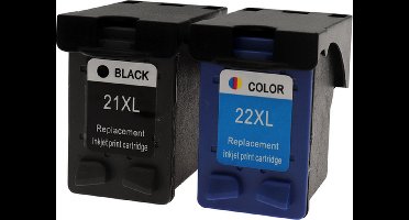 Inktcartridges Geschikt voor HP 21 / HP 22 XL | Geschikt voor HP Deskjet 3940, D1530, F2280, D2360, D2460, Officejet 4315 en PSC 1410 - multipack - Inktpatronen - inkt - inktcartridges - 21xl - 22xl