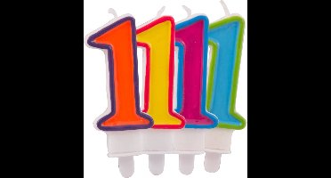 Folat - Kaars cijfer 1 in vrolijke kleuren