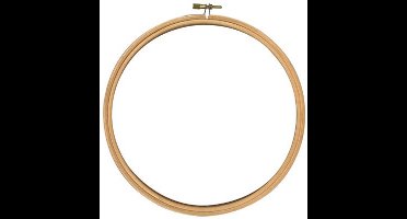 Borduurring Hout 15 cm met metalen sluiting mooie kwaliteit