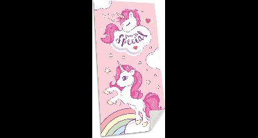 Eenhoorn/Unicorn strand/badlaken - 70 x 140 cm - katoen - voor kinderen
