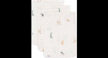 Jollein - Baby Hydrofiel Washandje - Katoen - 3 Stuks - Jungle Jambo - Baby Washand, Hydrofiele Washandjes -15x20cm