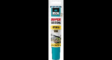 Bison Super Silicone Kitchen transparant tube 150 ml, siliconenkit, keuken, voegen, hygiënisch, slijtvast, temperatuurbestendig van -50°C tot +120°C, makkelijk in gebruik