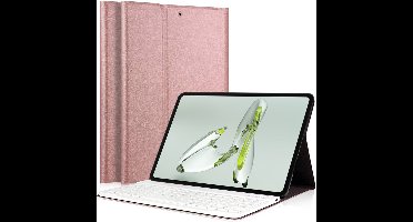 Hoes met Toetsenbord geschikt voor OnePlus Pad Go / Oppo Pad Air 2 / Oppo Pad Neo - KeyGuard Book Case Cover Kunstleer Roségoud