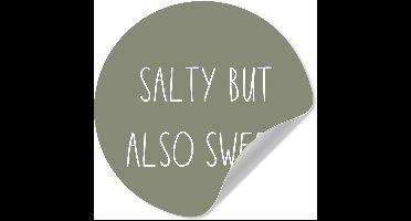 WallCircle® - Behangcirkel 30x30 cm - Muurstickers Quotes - Spreuken - Salty but also sweet - Keuken - Muurcirkel keuken - Wanddecoratie accessoires - Zelfklevend schilderij - Wandcirkel decoratie