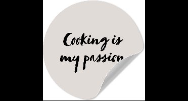 WallCircle® - Behangcirkel 30x30 cm - Muurstickers Inductie beschermer - Afdekplaat - Cooking is my passion - Quotes - Koken - Keuken - Muurcirkel woonkamer - Wandcirkel slaapkamer - Kamer decoratie zelfklevend - Muurdecoratie accessoires
