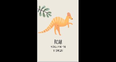 Poster 20x30 cm - Dino - Quote - Dinosaurus - Beige - Posters - Kamer decoratie accessoires - Wanddecoratie kinderkamer - Muurdecoratie babykamer