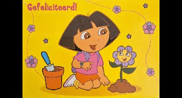 Wenskaart 18 stuks - Dora - Gefeliciteerd!