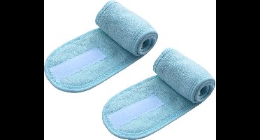 New Age Devi - 1 Stuk Make-up haarband -bandeau! Verstelbaar en gemaakt van zacht badstof - lichtblauw