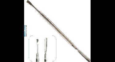 MEDLUXY® Pro - Bokkepootje & Gebogen Mesje - kwaliteit RVS - totale lengte 18 cm [Cuticle Nailpusher & Bended Knife]