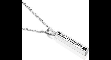 *** GEEN reanimatie Ketting DNR - Bescherm jezelf met de Heble® - Noodpenning - SOS Ketting - RVS - Zilverkleurig ***