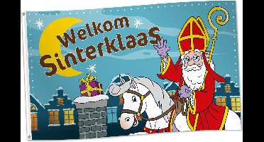 Vlag Sinterklaas 150 x 90 centimer - Sinterklaas Decoratie Versiering Piet December