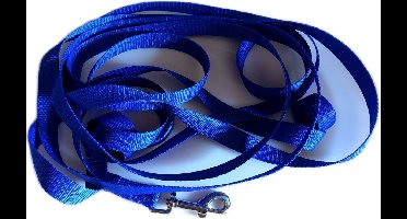 Hondenlijn - 5 m lang - Lijn voor dieren - Grote sluiting - 2 cm breed - Blauw - Honden lijn - Uitlaten hond - Sterke rassen lijn - Uitlaat riem