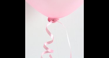 300x Automatische ballon snel sluiter met lint Licht Roze - Ballonnen Feest Knopen