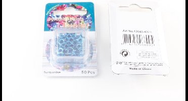 Scrapbooking Eyelet Ster  8mm 50 stuks Blauw Diameter gat 2.2mm