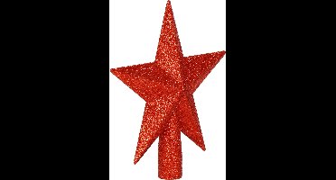Springos Kerstboom Piek | Ster | 15 cm | Rood