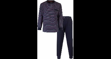 MEQ Heren Pyjama - Gestreept Dessin - Ronde Hals - Blauw - Maat 3XL