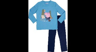 Peppa Pig Pyjama - George's Adventure - Blauw/Navy - Katoen - Maat 110/116