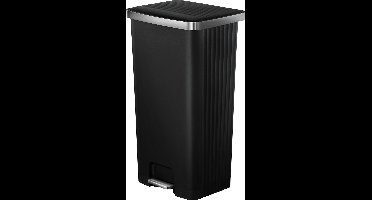 EKO - Hana 2 Pedaalemmer 90 liter - Plastic RVS - Zwart - Softclose