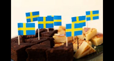 100x Cocktailprikkers Zweden - Hapjes Cocktail Tapas Zomer Terras EK / WK Voetbal