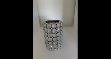 Boltze Home Vaas Morten - Afmeting dia Ø 8cm x hoogte 12cm - Kleur grijs 1 stuk