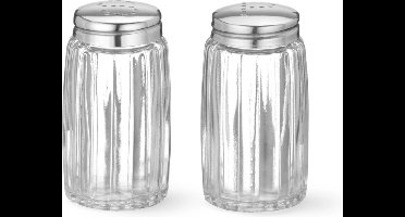 HENDI Peper- en zoutstrooierset – roestvrijstalen dop – vaatwasmachinebestendig – ⌀40x70 mm