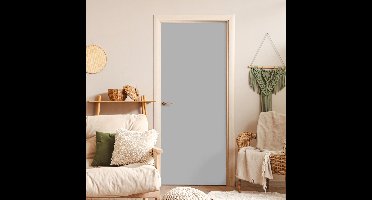 Deurposter 95x215 cm - Deursticker Grijs - Effen print - Meubelfolie zelfklevend - Deurfolie woonkamer - Interieurfolie fotobehang - Deur plakfolie - Deurstickers - Deurbehang sticker - Kamer decoratie