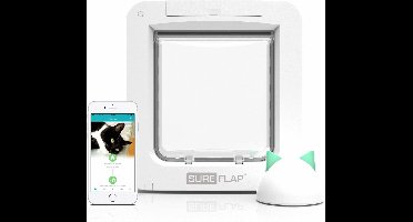 Sureflap Microchip Huisdierluik Connect Bundel - Kattenluik - Hondenluik - Wit - 17 x 17,8 cm