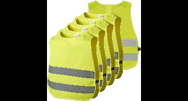 Pro Plus Veiligheidsvesten - 10x - geel - kinderen - Reflecterende veiligheidshesjes