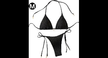 Bovista Bikini Dames - Meisjes Bikini - Badpak - Push Up - Vrouwen Badkleding - Zwemmen - Sexy Set - Top & Broekje - Zwart - Maat M