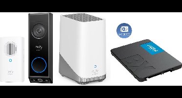 eufy Security E340 Video Doorbell met chime + HomeBase 3 S380 + 240GB SSD voor 3 jaar opslag - Bundelvoordeel