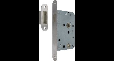 AXA Deurslot 7169 - voor toilet/badkamer TL63-8 - Slot voor binnendeuren met sleutels - Magnetisch - RVS Voorplaat - Incl. sluitplaat