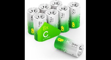 GP Extra Alkaline batterijen LR14 batterij 1.5V - 8 stuks C batterijen - Nieuwe G-TECH Technologie