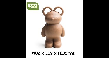 Qualy Teddy Bear Schaar, Schaarhouder, Papiergewicht en Magneten voor het Vasthouden van Paperclips Bruin, Gerecycled ABS + PP W82×L59×H135mm 200g