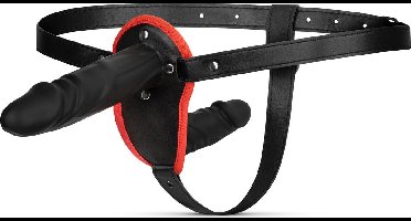 Fetish Collection - Dubbel Dildo Strap-On Set - Zwart