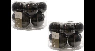 Decoris Kerstballen set - 20x stuks - zwart - glas - 6 cm - glans/mat - kerstversiering