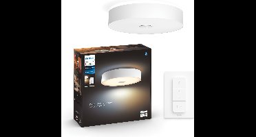 Philips Hue Fair plafondlamp - warm wit licht -rond - wit - Diameter 44,4 cm Bluetooth - incl. 1 dimmer switch