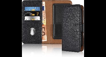 Hoesje geschikt voor Lenovo P2 in ZWART met kaartslot, 360 graden beschermhoes PU lederen mobiele telefoon etui case cover