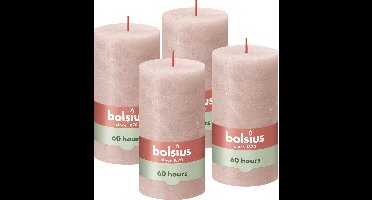 Bolsius - Rustieke Kaars - 4 Stuks - Roze - 13cm