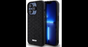 DKNY 3D Rubber Repeat Pattern hoesje voor iPhone 15 Pro Max - zwart