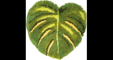 Vervaco - Knoopvormtapijt kit - Monstera blad - PN-0201698 - Borduren - Borduurpakket - Borduurpakket volwassenen - Borduurpakket kind