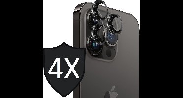 Camera Screenprotector geschikt voor iPhone 16 Pro - 4x Volledig Dekkend Gehard Glazen Tempered Glass Krasbestendige Screen Protector