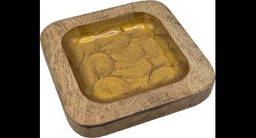 Deco4yourhome® - Schaaltje - Epoxy - Amberblokjes - Goud - Gold - Vierkant