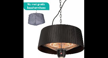 Sunred - COMBIDEAL - Heater & Hoes - Artix - Bright lijn - Zwart - Hangend model - Terrasverwarmer - Infraroodstraling - 1500 W – ECO - 3 standen - LED - Afstand bestuurbaar - Elektrische heater