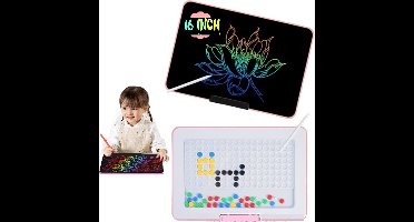 2 IN 1- LCD Tekentablet Kinderen & Magnetisch Tekenbord- "Roze" 16 inch -ultradun en draagbaar- Kleurenscherm - lcd schrijfbord- Kids Tablet - Drawing Tablet - Kindertablet - Tekenpad - Drawing Pad